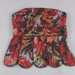 Island Republic Petal Hem Halter Top‎ Size 6 w/ Tropical Print